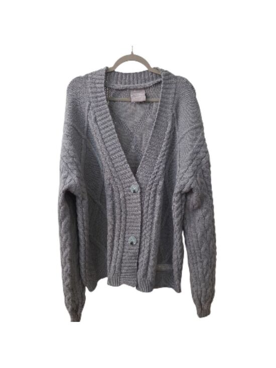 Taylor Swift Sweaters - Taylor Swift Gray Cable Knit Cardigan The Tortured Poets Department 3XL 4XL
